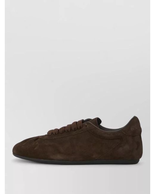 Dolce & Gabbana Brown Low Top Suede Lace Up Sneakers
