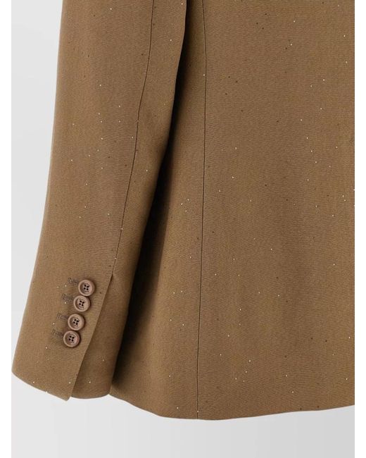 Herno Natural Sequin Tailored Blazer Jacket Back Vent