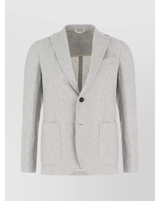 Circolo 1901 Gray Single-Breasted Jackets Button Detailing for men