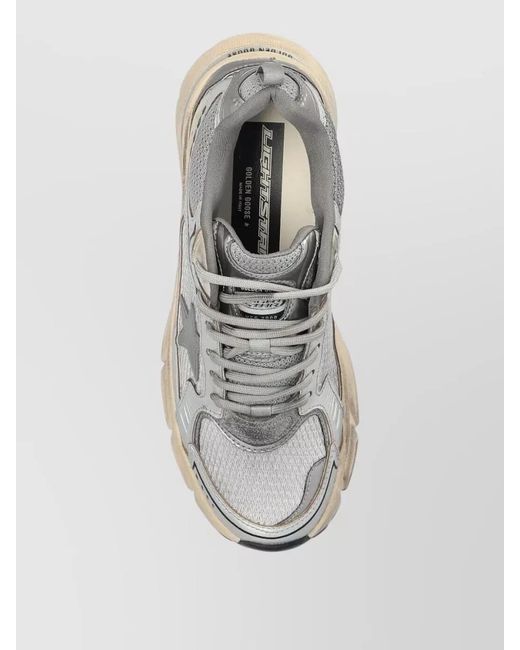 Golden Goose Deluxe Brand Metallic Leather And Mesh Low-Top Sneakers