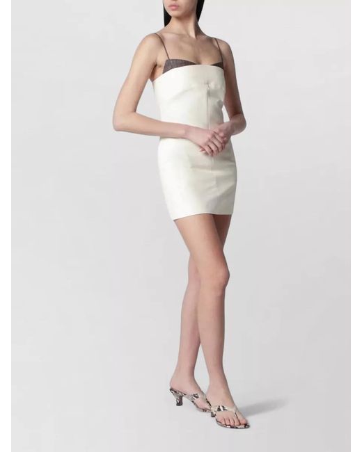 Entire studios Natural Mini Dress Spaghetti Straps Two Tone Design