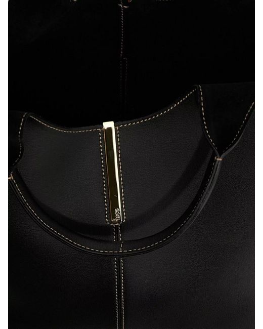 Tod's Black Small Leather Tote Bag
