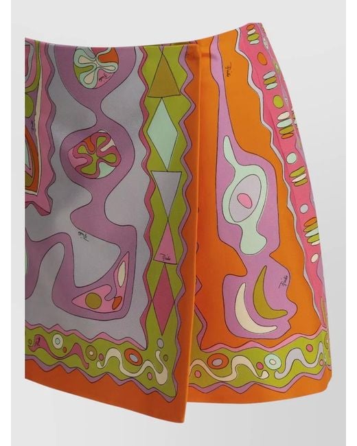Emilio Pucci Pink Angoli High Waist Wrap Shorts