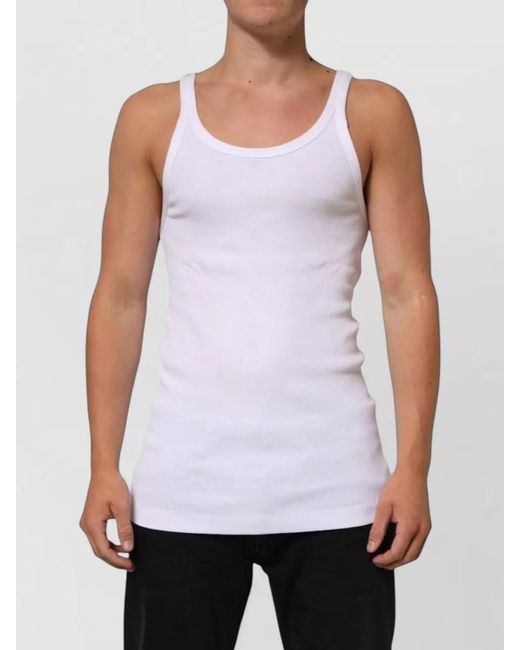Dolce & Gabbana Purple Ribbed Sleeveless Cotton Scoop Neck Tank for men