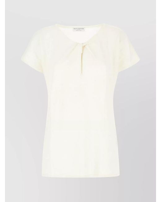 Ballantyne White Silk Knit Top