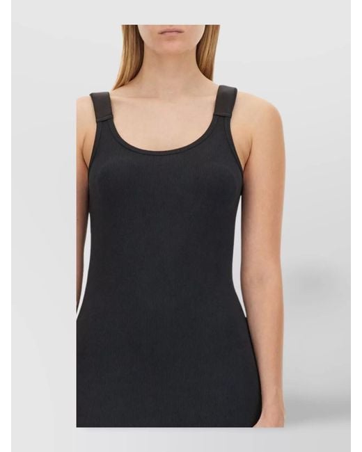 Helmut Lang Black Slim-Fit Knee-Length Dress