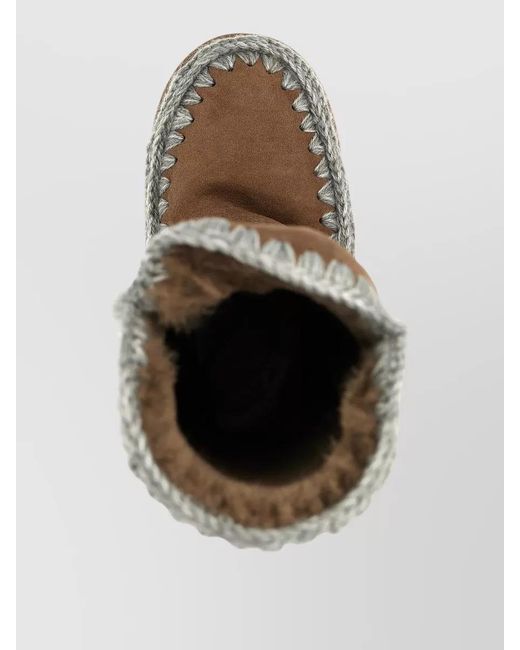 Mou Brown Eskimo 40 Knee High Flat Sole Boots