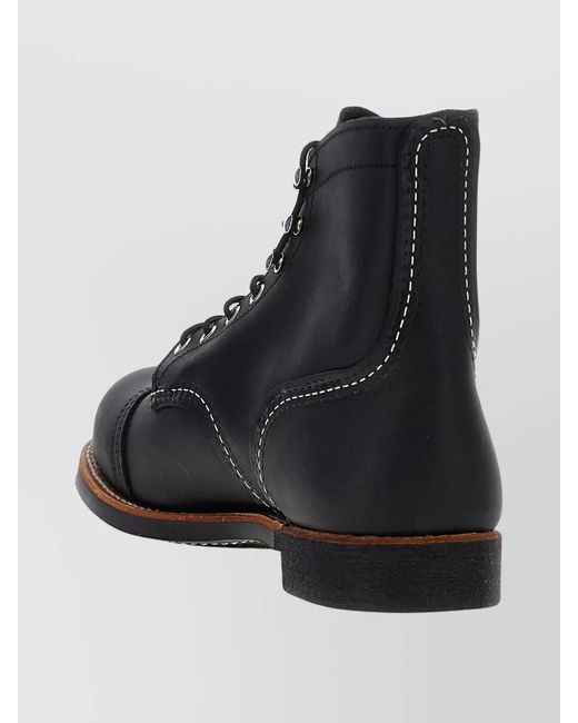 Red Wing Black Leather Iron Ranger Ankle Boots for men