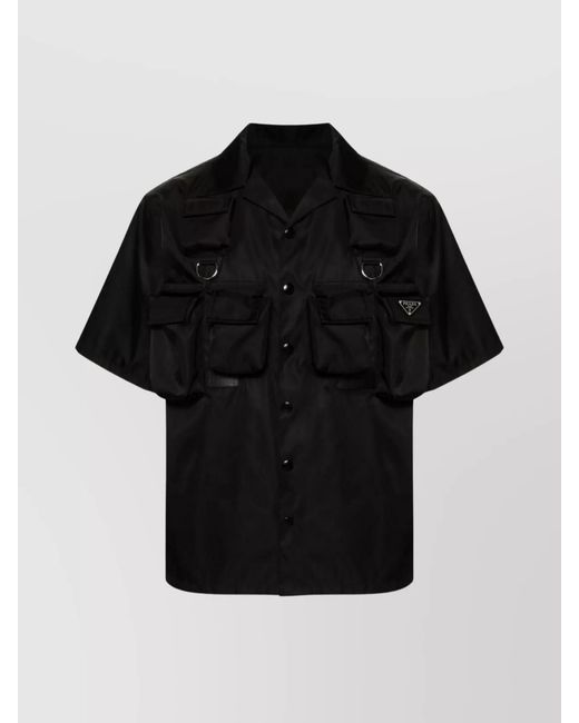 Prada Black Nylon Short Sleeves Shirt for men