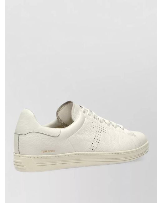 Tom Ford Natural Lace Up Sneakers Round Toe Rubber Sole for men