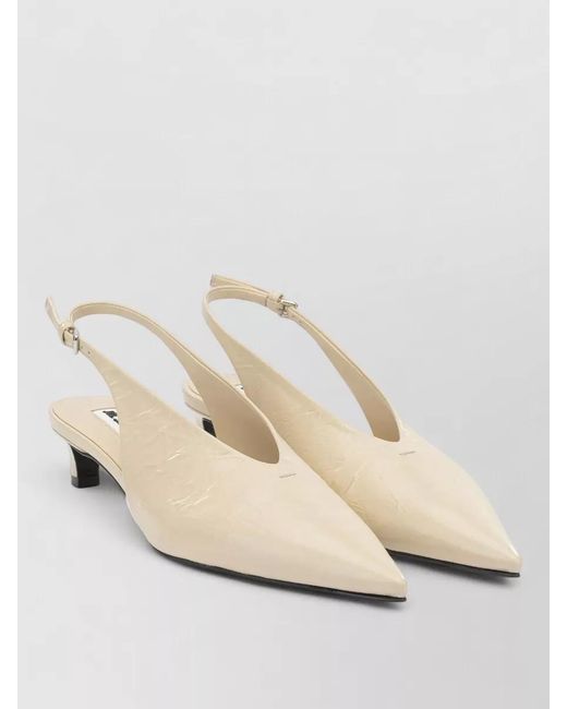 Jil Sander Natural Leather Slingback Pumps