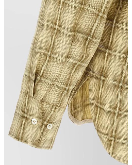 Séfr Metallic Ignacio Shirt Long Cuffed Plaid Pattern for men