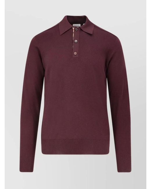 Burberry Purple Shirt With Polo Collar for men