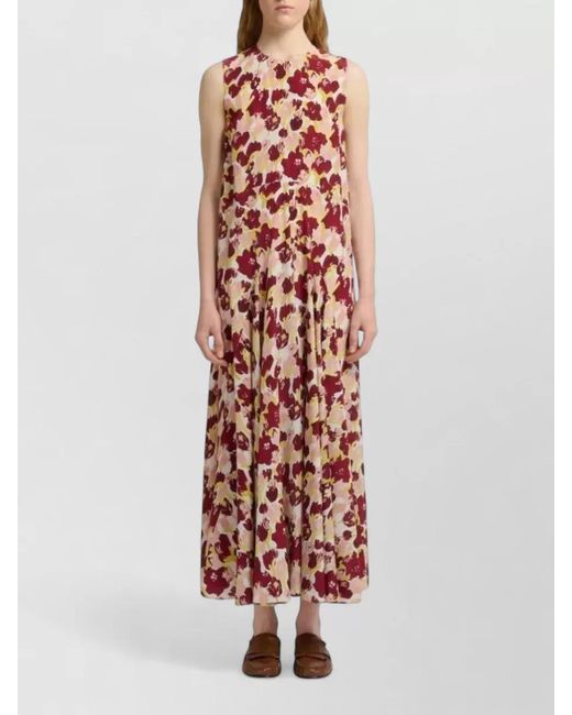 Marni White Empire Waist Maxi Dress Sleeveless Round Neckline
