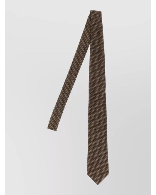 Brunello Cucinelli White Textured Silk Tie for men