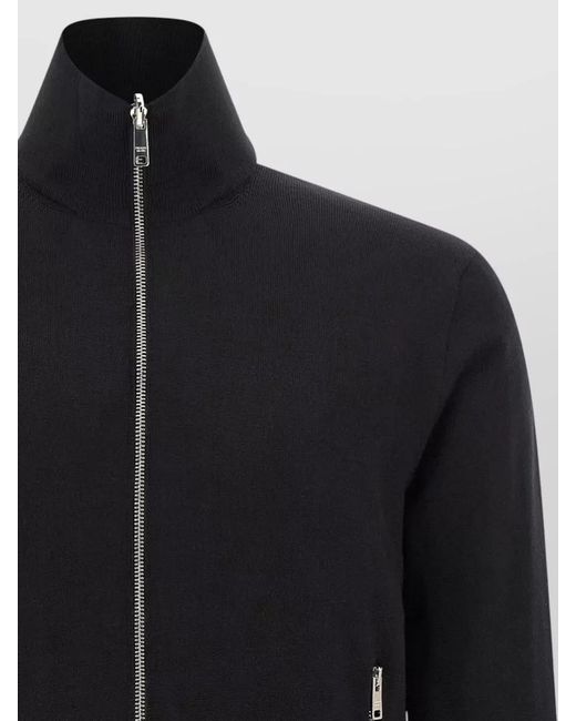 Prada Black Wool Knit Reversible Cardigan High Collar for men