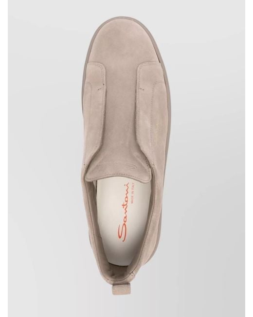 Santoni Natural Leather Slip-On Sneakers for men
