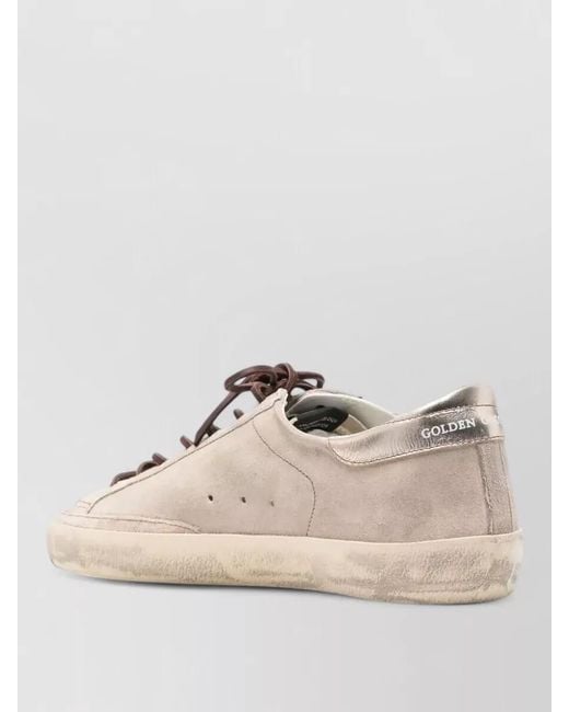 Golden Goose Deluxe Brand Natural Superstar Suede Lace Up Shoes Star Heel for men