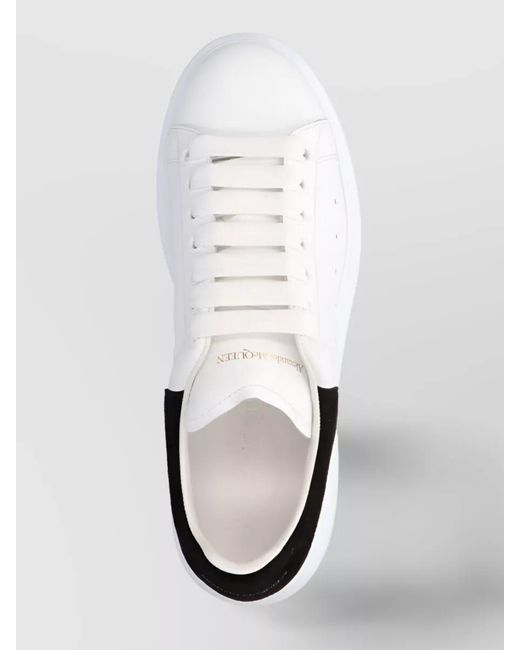 McQueen White Leather Low-Top Sneakers