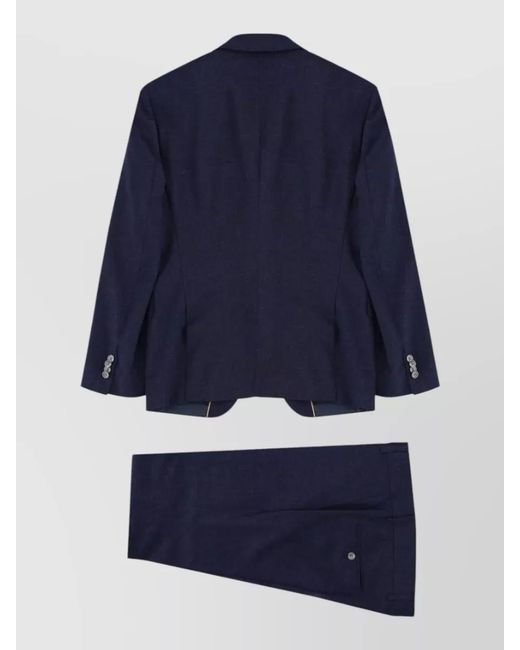 Boss Blue Tailored Trousers Buttoned Cuffs Flap Pockets for men