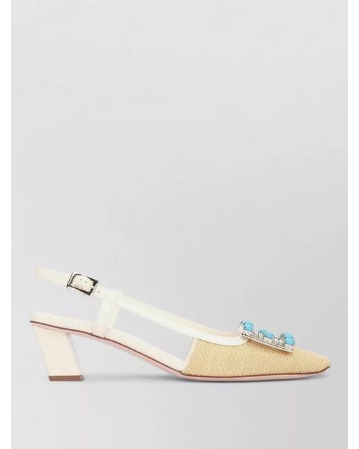 Roger Vivier Multicolor Sling Back Pumps Block Heel Embellishment