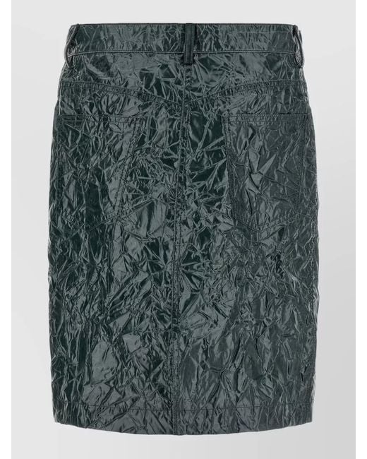 Marni Green Wrinkled-Effect Skirt
