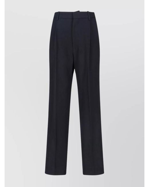 Victoria Beckham Blue Virgin Wool Straight-Leg Tailored Trousers