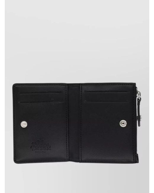Vivienne Westwood Black Calf Leather Slim Flap Card Holder