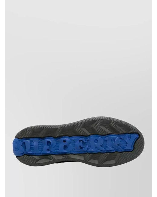 Burberry Gray Leather Low-Top Sneakers for men