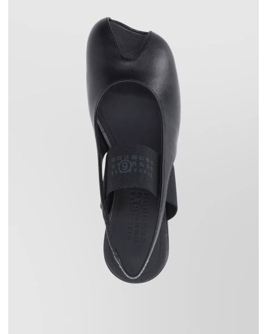 MM6 by Maison Margiela Black Sandals Flat Sole Peep Toe Design