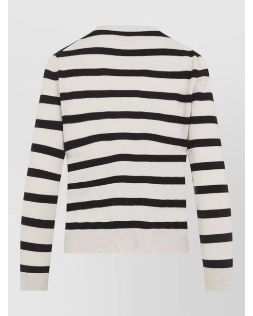 Max Mara Multicolor Striped Wool V-Neck Cardigan