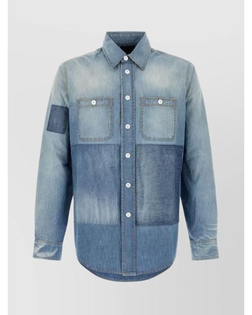 Givenchy Blue Denim Long-Sleeve Shirt for men