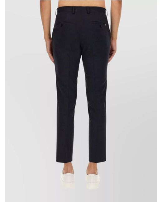 Boss Blue Wool Cropped Trousers for men