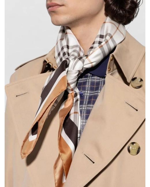 Burberry Multicolor Silk Checked Scarf