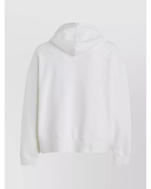 Palm Angels White Cotton Oversized Hoodie for men