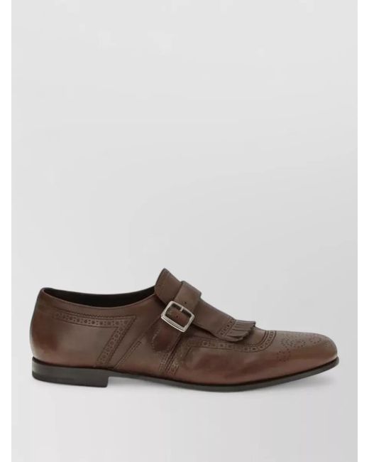 Church's Brown Calf Leather Houndstooth Slip-On Loafers for men