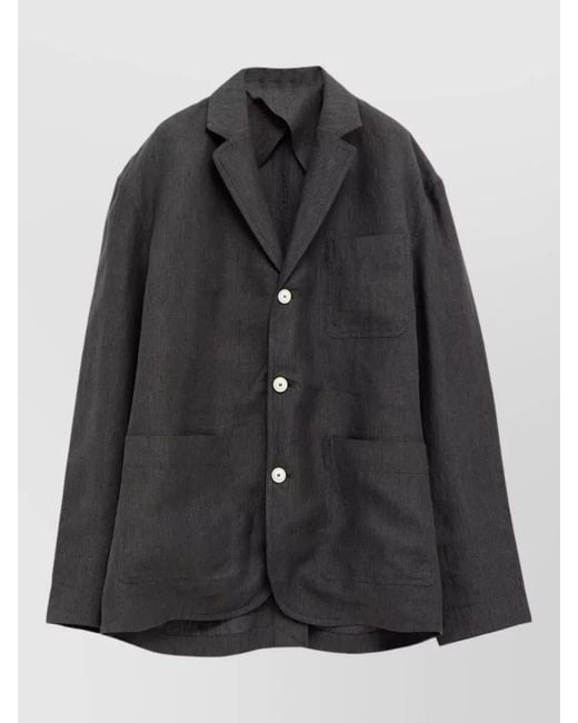 Jacquemus Black Single Breasted Blazer Notch Lapel Pockets for men