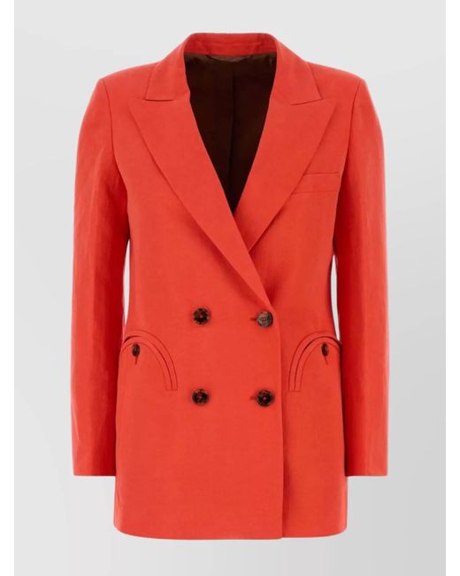 Blazé Milano Red Silk Blend Flica Everyday Jacket