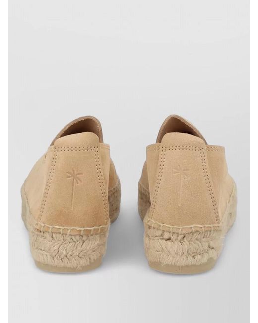 Manebí Natural Suede Round Toe Espadrilles Rope Sole