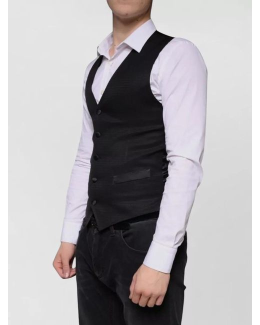 Dolce & Gabbana Blue Slim-Fit V-Neck Waistcoat for men