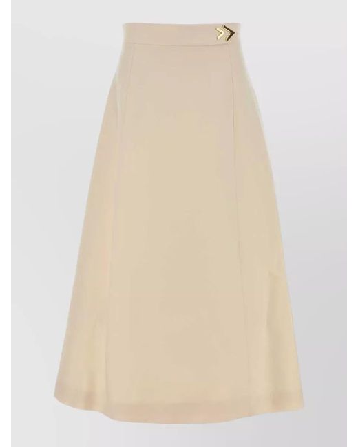 Valentino Garavani Natural Crepe Couture A Line Midi Skirt