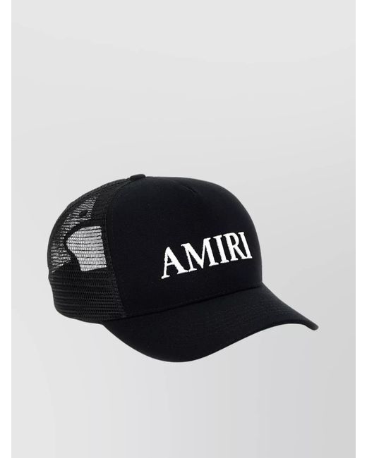 Amiri Black Logo Trucker Cap for men