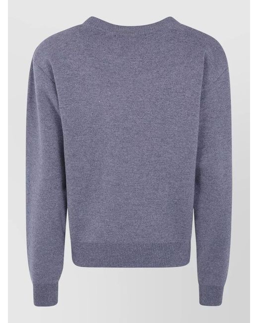 Rohe Blue Shoulder Detail Crew Neck Knit Top