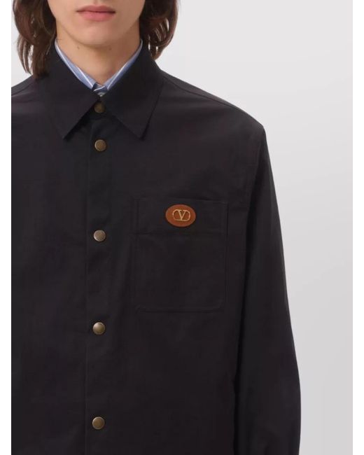 Valentino Garavani Black Oversized Shirt Jacket for men