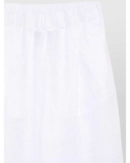 Semicouture White Jhonny Linen Wide Leg Lounge Trousers