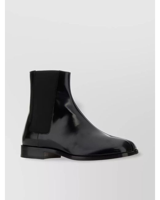 Maison Margiela Black Leather Tabi Chelsea Ankle Boots for men