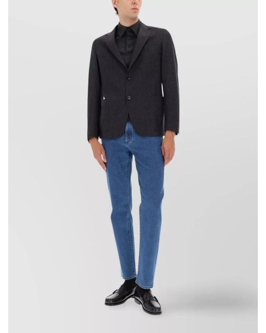 Zegna Blue Buttoned Jacket for men