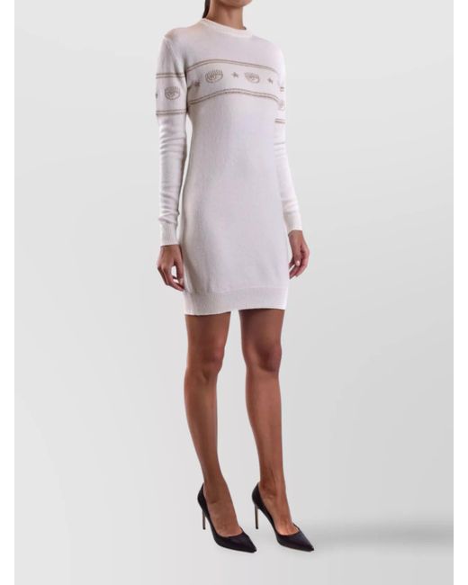 Chiara Ferragni White Knee-Length Dress