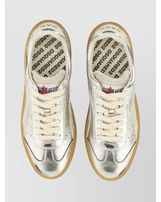 DSquared² Metallic Leather Low-Top Sneakers for men