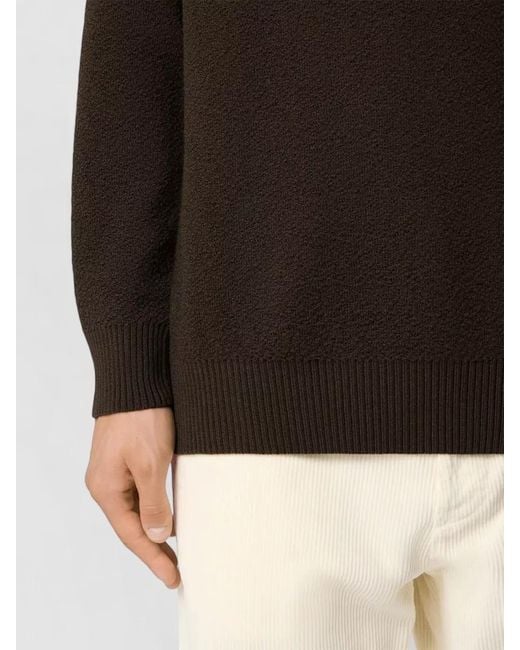 Stone Island Black Crew Neck Knitwear Long Sleeve Sweater for men